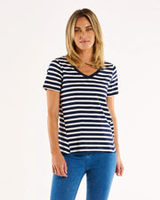 Betty Basics-Luella Tee - Navy Stripe