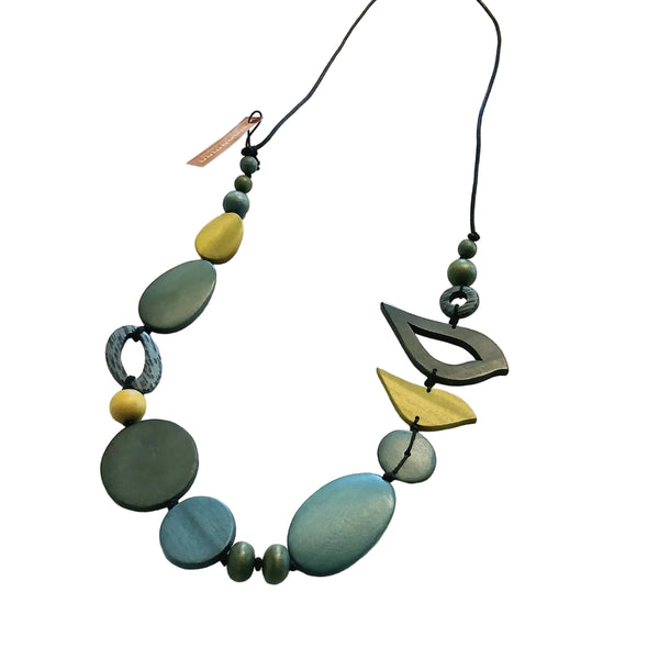 2 Birds Together on Oval Beads Lime