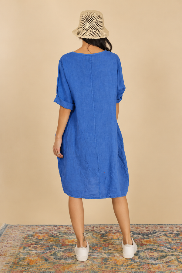 Round Neck Linen Dress