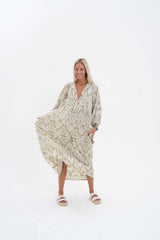 Toteme Maxi Dress - Khaki / white