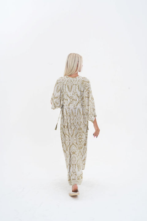 Toteme Maxi Dress - Khaki / white