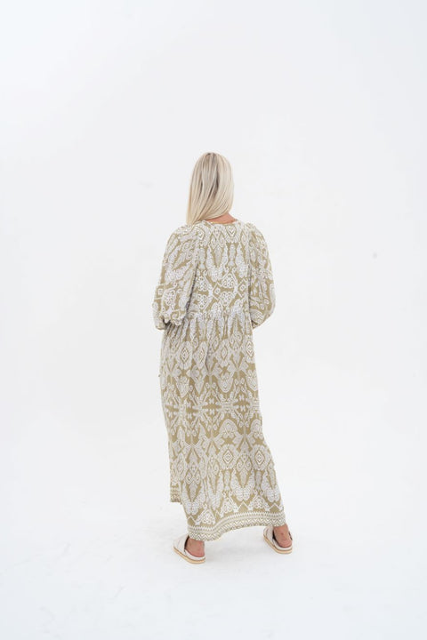 Toteme Maxi Dress - Khaki / white