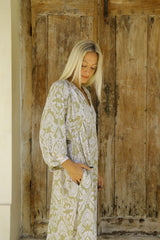 Toteme Maxi Dress - Khaki / white