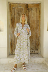 Toteme Maxi Dress - Khaki / white