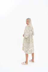 Toteme Short Dress Khaki/White Print
