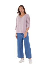 Estelle Hessian Top Soft Pink