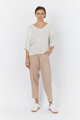 Estelle Hessian Top Natural White