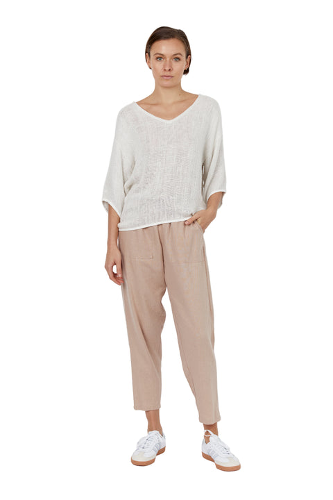 Estelle Hessian Top Natural White