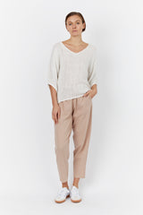 Estelle Hessian Top Natural White