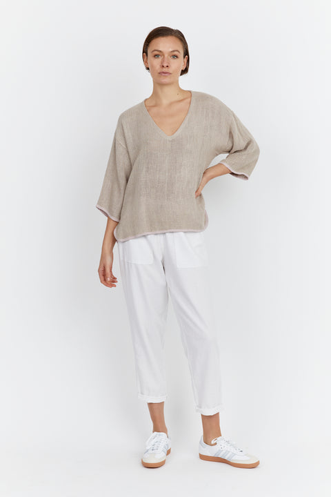 Estelle Hessian Top Cinnamon