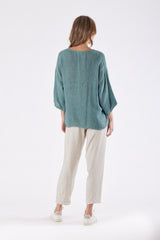 Estelle Hessian Top Seafoam Green