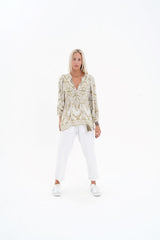 Toteme Top - Khaki / white