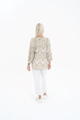 Toteme Top - Khaki / white