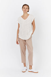 Lyra Hessian Tunic - Natural white