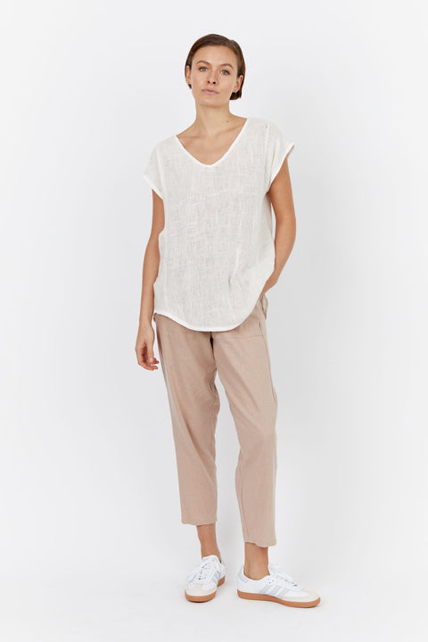 Lyra Hessian Tunic - Natural white