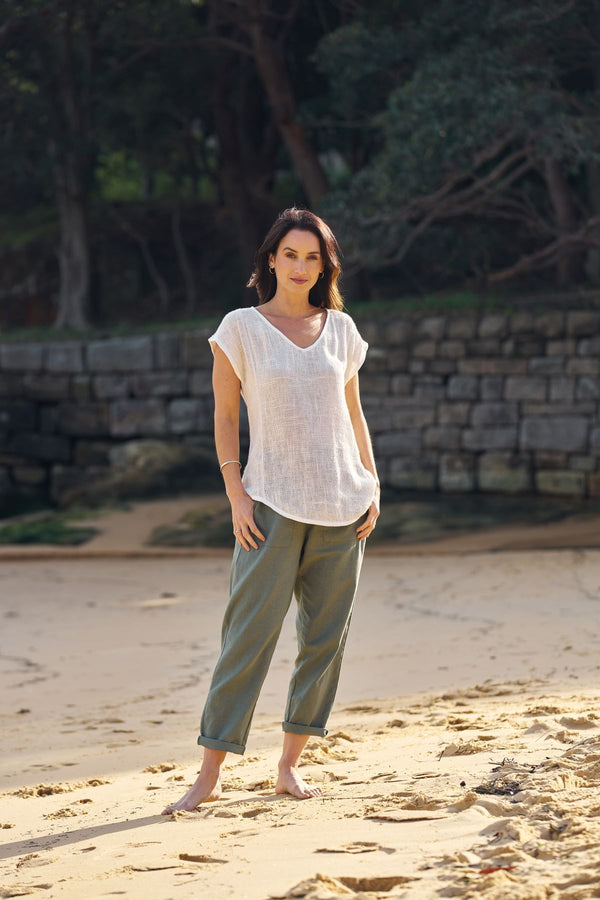 Lyra Hessian Tunic - Natural white