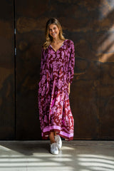 Franca Dress Maroon Lilac