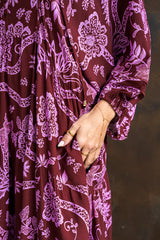 Franca Dress Maroon Lilac
