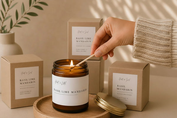 Basil Lime Mandarin Soy Candle 250g