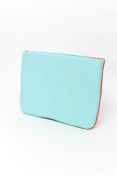 Zoda Capri Orange Beaded Clutch