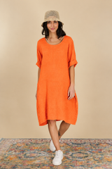 Round Neck Linen Dress