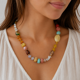 Frankie Beaded Necklace Multi Pastel
