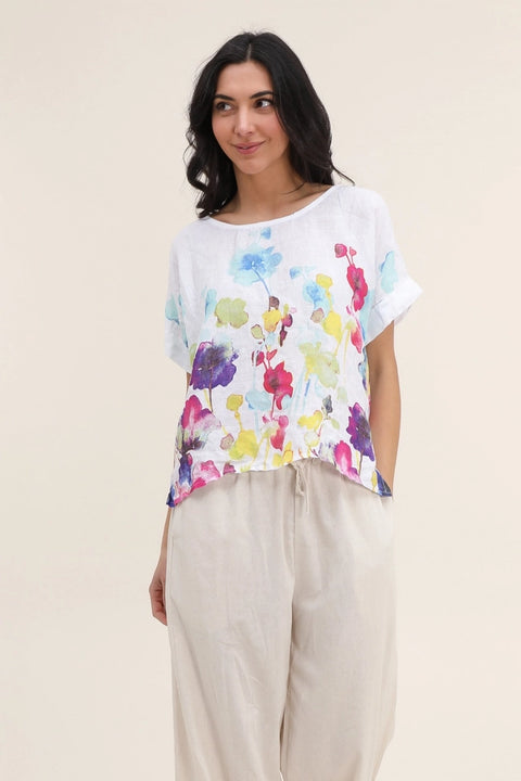 Basic Linen Tee Floral
