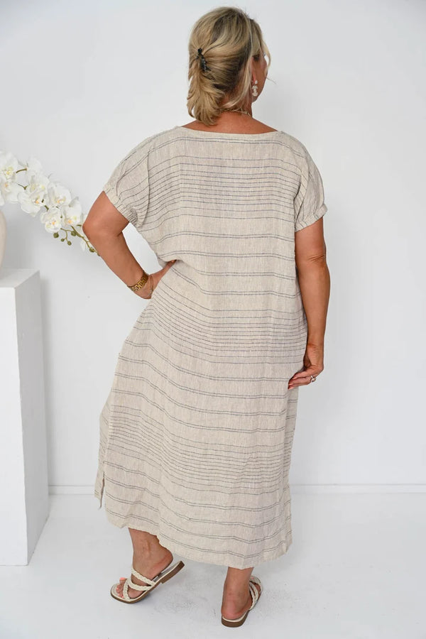 Enzo Long Dress | Beige