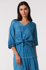 Willa Cotton Skirt Blue