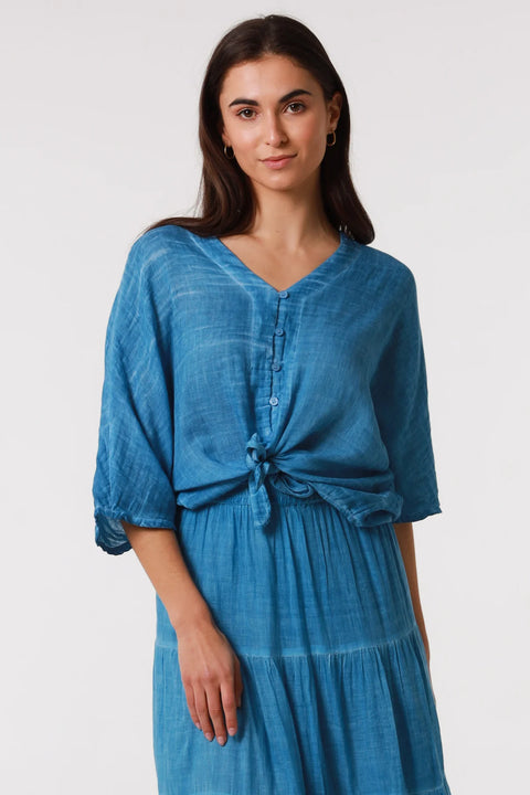 Willa Cotton Skirt Blue