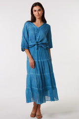 Willa Cotton Skirt Blue