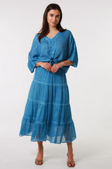 Willa Cotton Skirt Blue