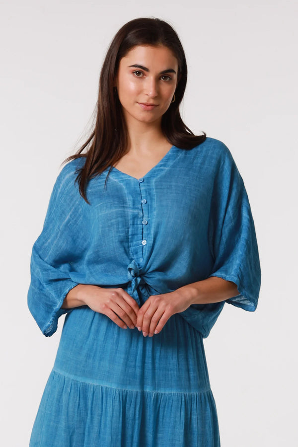 Willa Cotton Skirt Blue