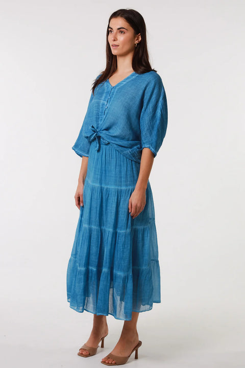 Willa Cotton Top Blue