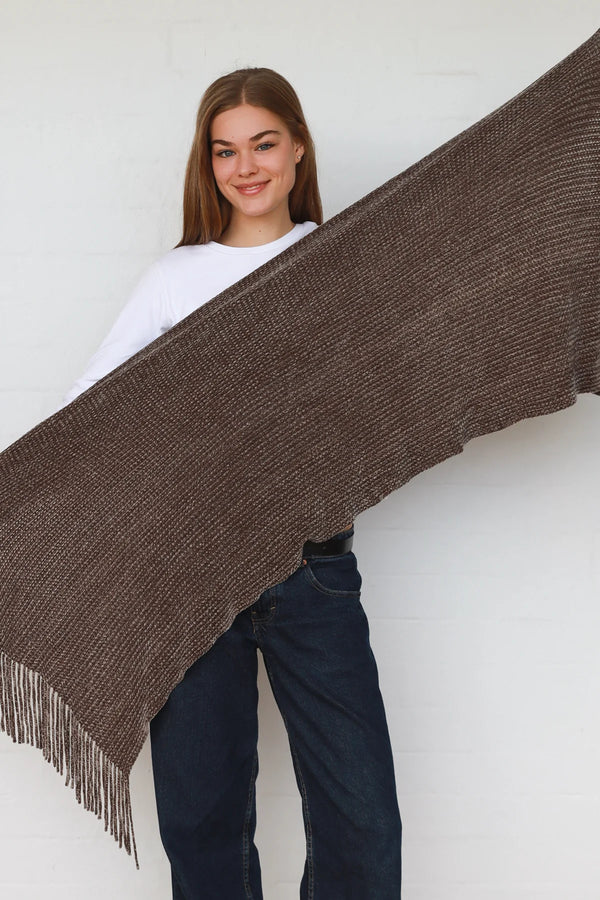 Chenille Scarf Chocolate