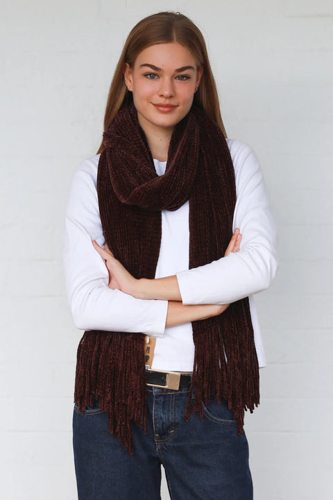 Chenille Scarf Chocolate