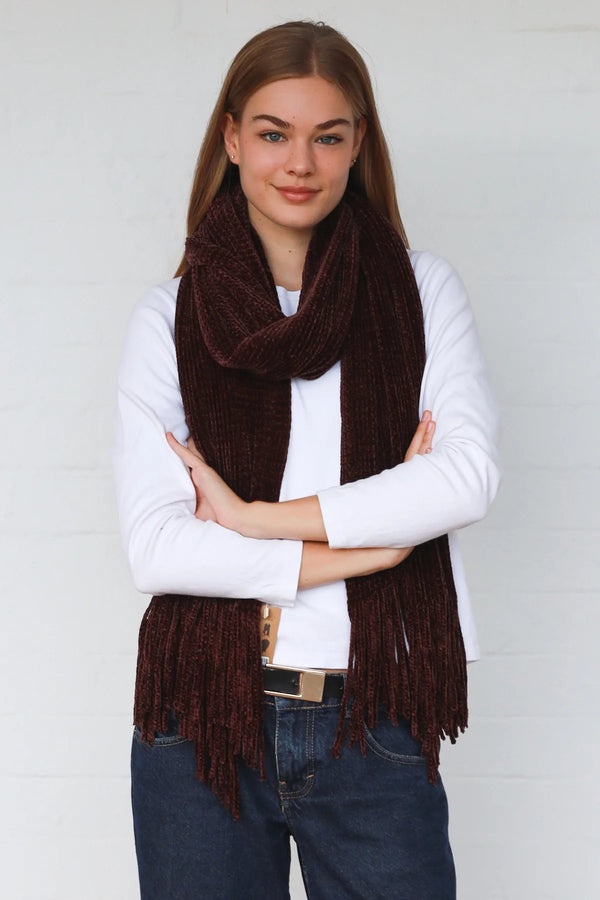 Chenille Scarf Chocolate