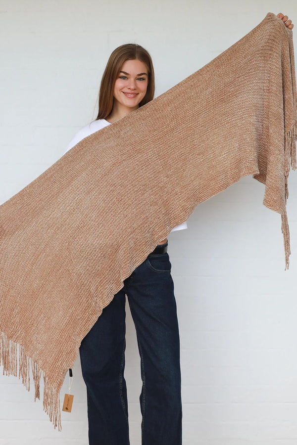 Chenille Scarf Caramel
