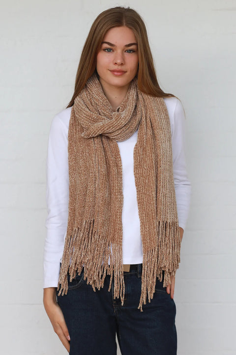 Chenille Scarf Caramel
