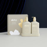 al.ive body Wash & Lotion Duo + Tray - golden wattle & citrus