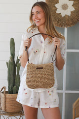 Sophie Cross body raffia bag