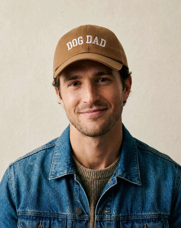 Dog Dad Cap Tan/White