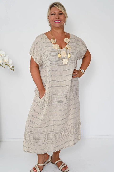 Enzo Long Dress | Beige
