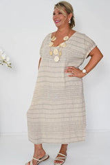 Enzo Long Dress | Beige
