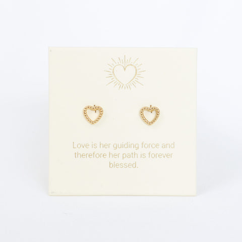 Inspiration Dotted Heart Earrings in Gold or Silver