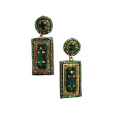 Aztec Beaded Earrings Green