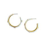 Enamel Hoops Earrings White