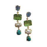 Florence Gemstone Earrings Green/Blue