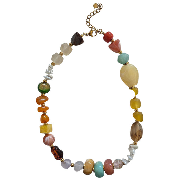 Frankie Beaded Necklace Multi Pastel