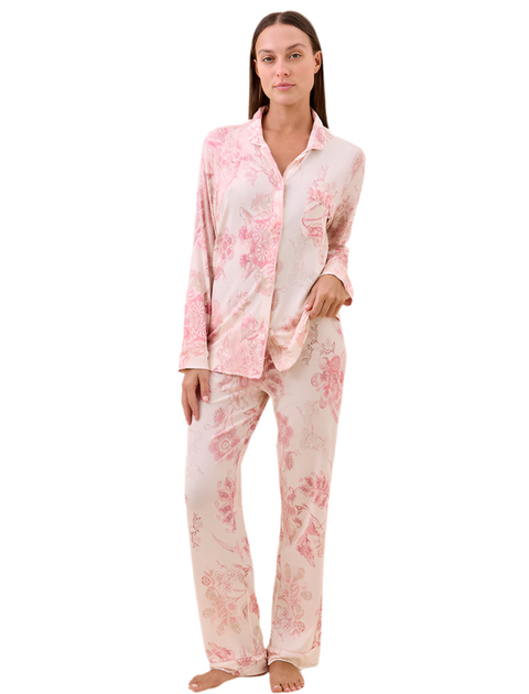 Papinelle Sleepwear-Kate Modal Soft Full Length Pj Set Coco Ecru